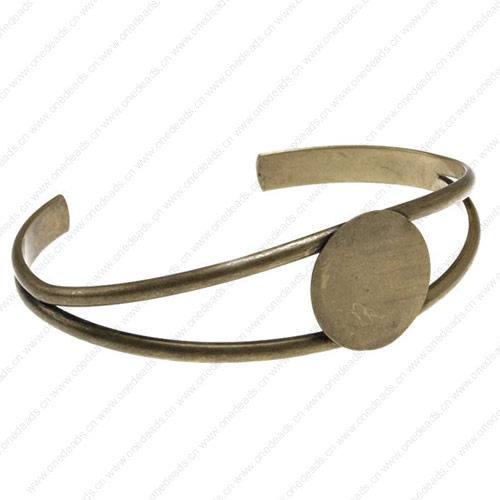 Copper Adjustable Bracelet Settings, Fashion for DIY Bracelet Jewelry findings, About 9-inch, Inner Dia:20mm, Sold by PC