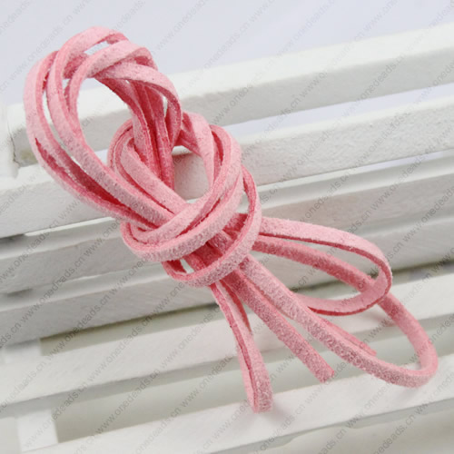 3mm Fashion Flat Korea Velvet Cord, Leather String for necklace DIY Jewelry Making Accessories 2x3mm,Length:100cm.Sold By PC 