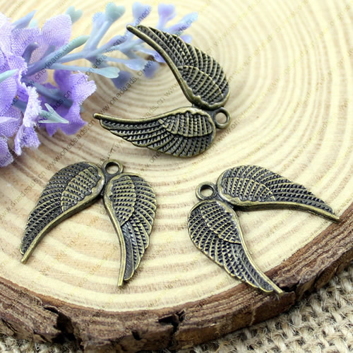 Pendant. Fashion Zinc Alloy jewelry findings. Wings 18x21mm. Sold by KG