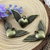 Pendant. Fashion Zinc Alloy jewelry findings. Wings 36x20mm. Sold by KG
