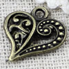 Pendant. Fashion Zinc Alloy jewelry findings. Heart 14x15mm. Sold by KG
