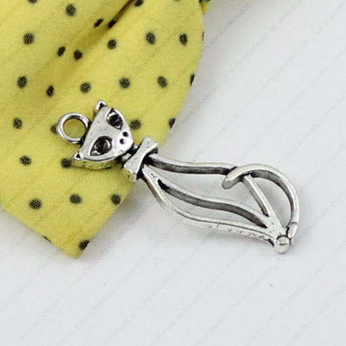 Pendant/Charm. Fashion Zinc Alloy Jewelry Findings. Lead-free. Animal 34x12mm. Sold by KG