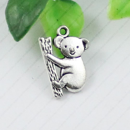 Pendant/Charm, Fashion Zinc Alloy Jewelry Findings, Lead-free, Animal 14x20mm, Sold by KG