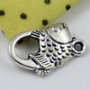 Pendant/Charm, Fashion Zinc Alloy Jewelry Findings, Lead-free, Animal 19x13mm, Sold by KG