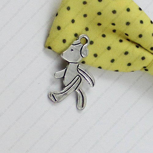 Pendant/Charm, Fashion Zinc Alloy Jewelry Findings, Lead-free, Animal 28x18mm, Sold by KG
