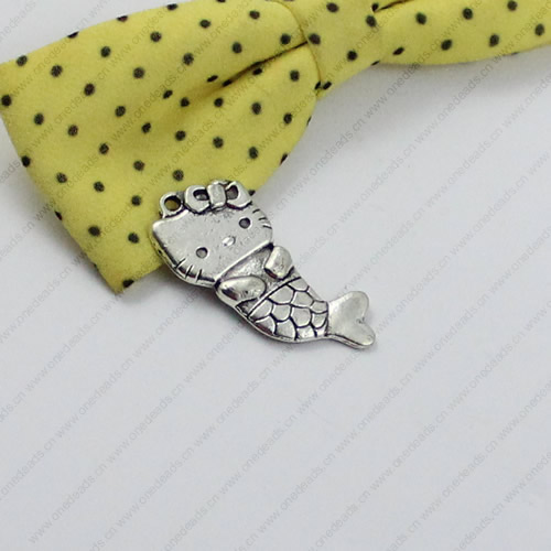 Pendant/Charm, Fashion Zinc Alloy Jewelry Findings, Lead-free, Animal 34x19mm, Sold by KG