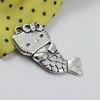 Pendant/Charm, Fashion Zinc Alloy Jewelry Findings, Lead-free, Animal 34x19mm, Sold by KG