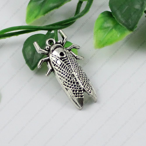 Pendant/Charm, Fashion Zinc Alloy Jewelry Findings, Lead-free, Animal 32x20mm, Sold by KG