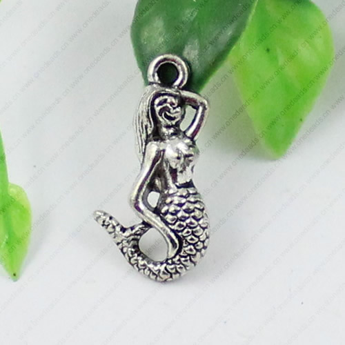 Pendant/Charm, Fashion Zinc Alloy Jewelry Findings, Lead-free, Animal 23x12mm, Sold by KG