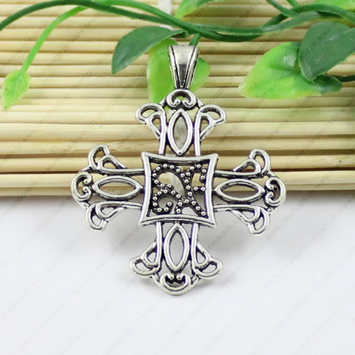 Pendant/charm. Fashion Jewelry Findings. Leas-free. Cross 52x43mm. Sold by KG