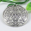 Pendant/Charm, Fashion Zinc Alloy Jewelry Findings, Lead-free, Flat Round 39x39mm, Sold by KG