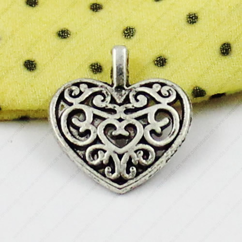 Pendant/Charm. Fashion Zinc Alloy Jewelry Findings. Lead-free. 17x15mm. Sold by KG