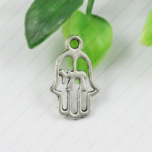 Pendant/Charm, Fashion Zinc Alloy Jewelry Findings, Lead-free, Hand 20x12mm, Sold by KG