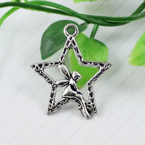 Pendant/Charm. Fashion Zinc Alloy Jewelry Findings. Lead-free. Star 29x26mm Sold by KG