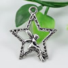  Pendant/Charm. Fashion Zinc Alloy Jewelry Findings. Lead-free. Star 29x26mm Sold by KG