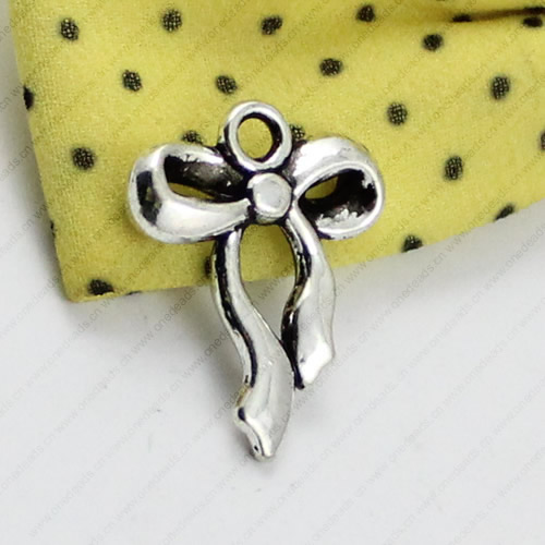 Pendant/Charm. Fashion Zinc Alloy Jewelry Findings. Lead-free. Bowknot 22x18mm. Sold by KG