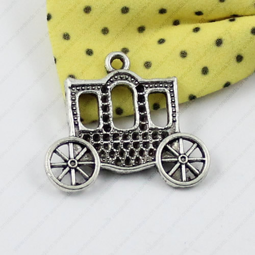 Pendant/Charm, Fashion Zinc Alloy Jewelry Findings, Lead-free, Carriage 30x27mm, Sold by KG