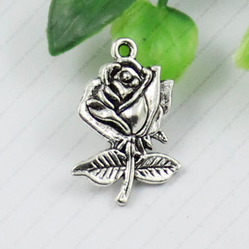 Pendant/Charm. Fashion Zinc Alloy Jewelry Findings. Lead-free. Flower 24x16mm. Sold by KG