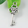 Pendant/Charm. Fashion Zinc Alloy Jewelry Findings. Lead-free. Key 23x10mm. Sold by KG