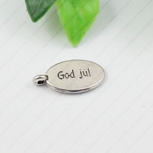 Message charm, Fashion Zinc Alloy Jewelry Findings, Lead-free, 20x10mm, Sold by KG
