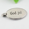 Message charm, Fashion Zinc Alloy Jewelry Findings, Lead-free, 20x10mm, Sold by KG