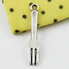 Pendant/Charm, Fashion Zinc Alloy Jewelry Findings, Lead-free, Fork 23x4mm, Sold by KG