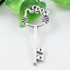 Pendant/Charm, Fashion Zinc Alloy Jewelry Findings, Lead-free, Key 51x23mm, Sold by KG