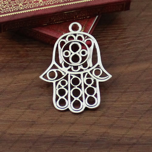 Pendant/Charm, Fashion Zinc Alloy Jewelry Findings, Lead-free, Hand 72x53mm, Sold by KG