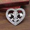 Pendant/Charm, Fashion Zinc Alloy Jewelry Findings, Lead-free, Heart 57x56mm, Sold by KG