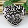 Hollow Bali Pendant, Zinc Alloy Jewelry Findings, Lead-free, Heart 40x40mm, Sold by KG