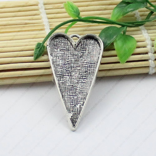 Zinc Alloy Cabochon Settings, Fashion jewelry findings, 53x30mm, inner dia:26x50mm, Sold by KG