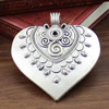 Pendant/Charm, Fashion Zinc Alloy Jewelry Findings, Lead-free, Heart 58x51mm, Sold by KG