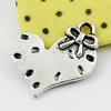 Pendant/Charm. Fashion Zinc Alloy Jewelry Finding. Lead-free. Heart 23x20mm. Sold by KG