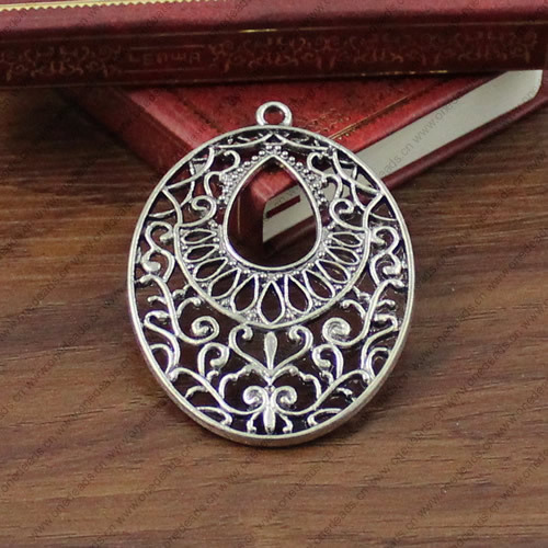 Pendant, Zinc Alloy Jewelry Findings, Lead-free, 64x46mm, Sold by KG