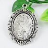 Zinc Alloy Cabochon Settings, Fashion jewelry findings, 39x19mm, inner dia:25x19mm, Sold by KG