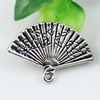 Pendant/Charm, Fashion Zinc Alloy Jewelry Findings, Lead-free, Fan 17x25mm, Sold by KG