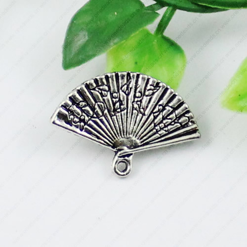 Pendant/Charm, Fashion Zinc Alloy Jewelry Findings, Lead-free, Fan 17x25mm, Sold by KG