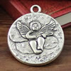 Pendant/Charm, Fashion Zinc Alloy Jewelry Findings, Lead-free, Flat Round 43x32mm, Sold by KG