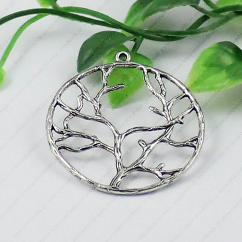 Pendant/Charm, Fashion Zinc Alloy Jewelry Findings, Lead-free, Tree 44x40mm, Sold by KG
