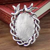 Zinc Alloy Pendant settings, Lead-free, Outside diameter:36x26mm, Interior diameter:18x25mm, Sold by KG