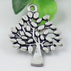 Pendant/Charm, Fashion Zinc Alloy Jewelry Findings, Lead-free, Tree 30x24mm, Sold by KG