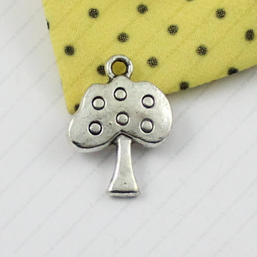 Pendant/Charm, Fashion Zinc Alloy Jewelry Findings, Lead-free, Tree 20x15mm, Sold by KG