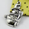 Pendant/Charm. Fashion Zinc Alloy Jewelry Findings. Lead-free. Snowman 28x18mm. Sold by KG