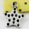 Pendant/Charm. Fashion Zinc Alloy Jewelry Findings. Lead-free.  Star 15x13mm. Sold by KG