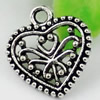 Pendant/Charm. Fashion Zinc Alloy Jewelry Findings. Lead-free. Heart 16x15mm Sold by KG