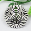 Pendant/Charm, Fashion Zinc Alloy Jewelry Findings, Lead-free, Flower 38x31mm, Sold by KG