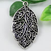 Hollow Bali Pendant. Zinc Alloy Jewelry Findings. Lead-free. Leaf 45x25mm. Sold by KG