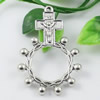 Pendant/Charm, Fashion Zinc Alloy Jewelry Findings, Lead-free, Cross with Flower 46x32mm, Sold by KG