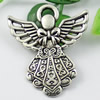 Pendant/Charm, Fashion Zinc Alloy Jewelry Findings, Lead-free, Angel 43x37mm, Sold by KG