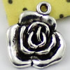 Pendant/Charm, Fashion Zinc Alloy Jewelry Findings, Lead-free, Flower 23x19mm, Sold by KG